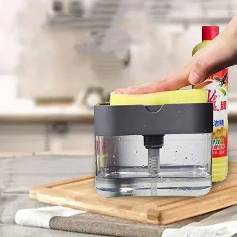 Soap Kitchen Sponge Soap Dispenser Bottle for Liquid Soap Dispenser Kitchen Sponge Dispenser Manual Kitchen Accessories