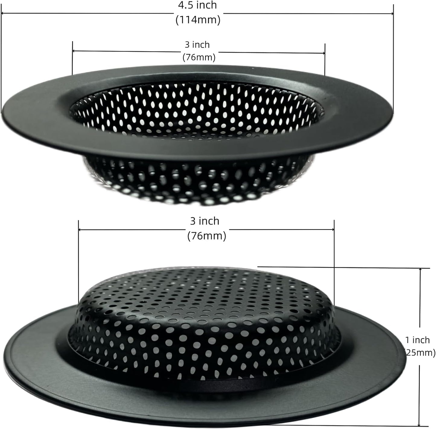 3 Pcs Kitchen Sink Strainer Drainer Filter Plug Stainless Steel Universal Anti-Clogging for Kitchen Sink Drain
